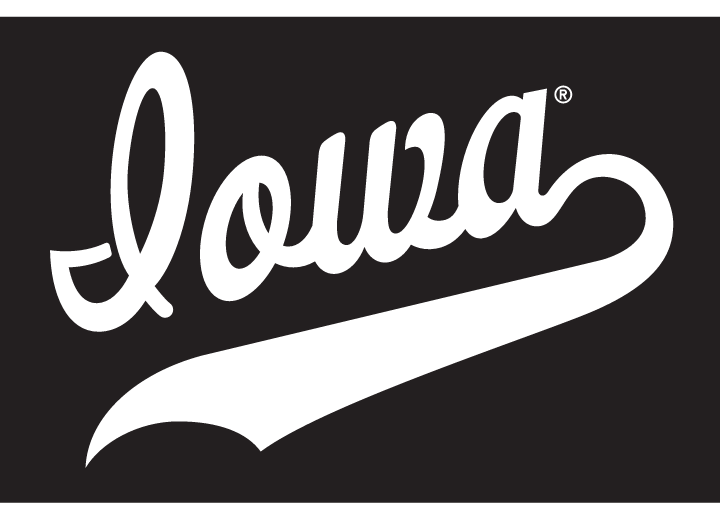 Iowa script wordmark, white variant, cell 5
