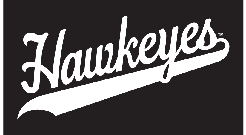 Hawkeyes script wordmark, white variant, cell 10