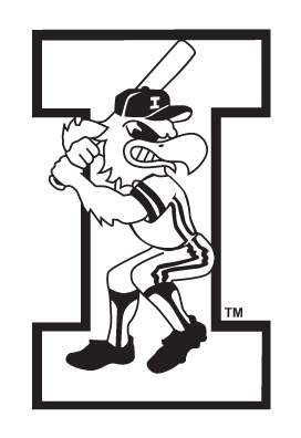 Herky the Hawk on I, baseball, black and white variant, cell 2