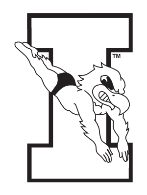 Herky the Hawk on I, diving, black and white variant, cell 4