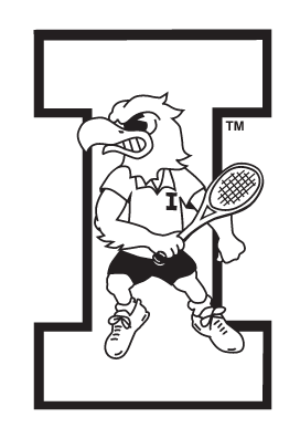 Herky the Hawk on I, tennis, black and white variant, cell 6