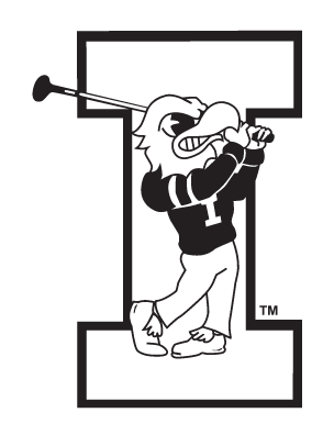Herky the Hawk on I, golf, black and white variant, cell 12