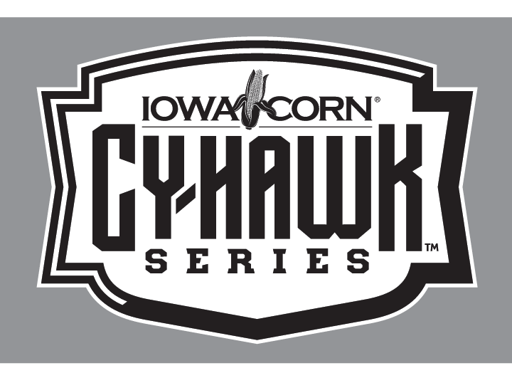 Iowa Corn Cy-Hawk Series logo, black and white variant, cell 3