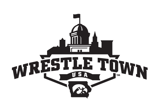 Wrestle Town USA logo, black and white, wide variant, cell 7