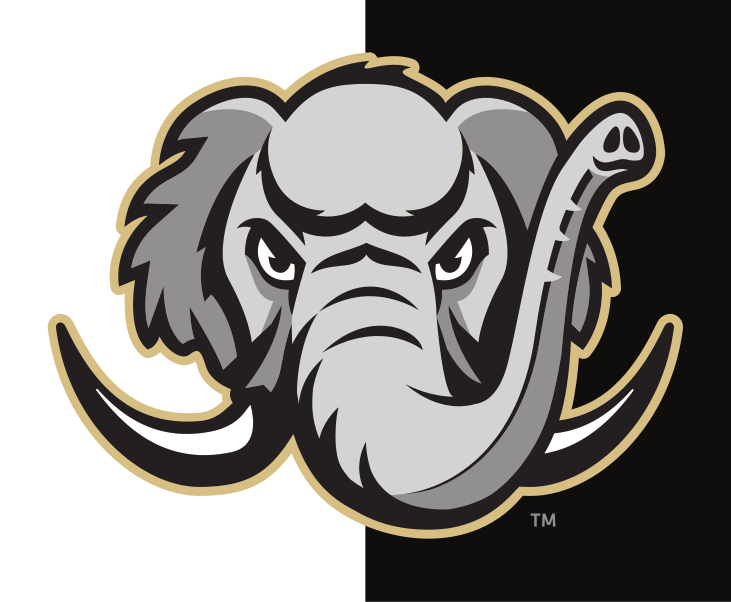 Mastodon head mascot, full color on black variant, cell 21