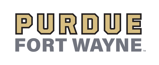 Purdue Fort Wayne wordmark, gold outline/solid variant, cell 26