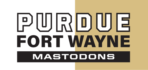 Purdue Fort Wayne Mastodons wordmark, black outline/solid variant, cell 36