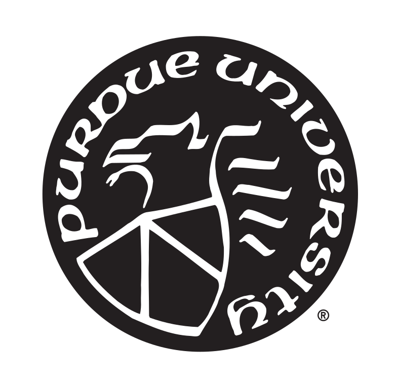 Purdue University seal, solid black variant, cell 113