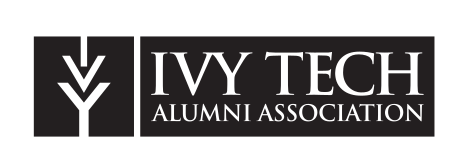 Ivy Tech Alumni Association logo, horizontal, black on white variant, cell 41