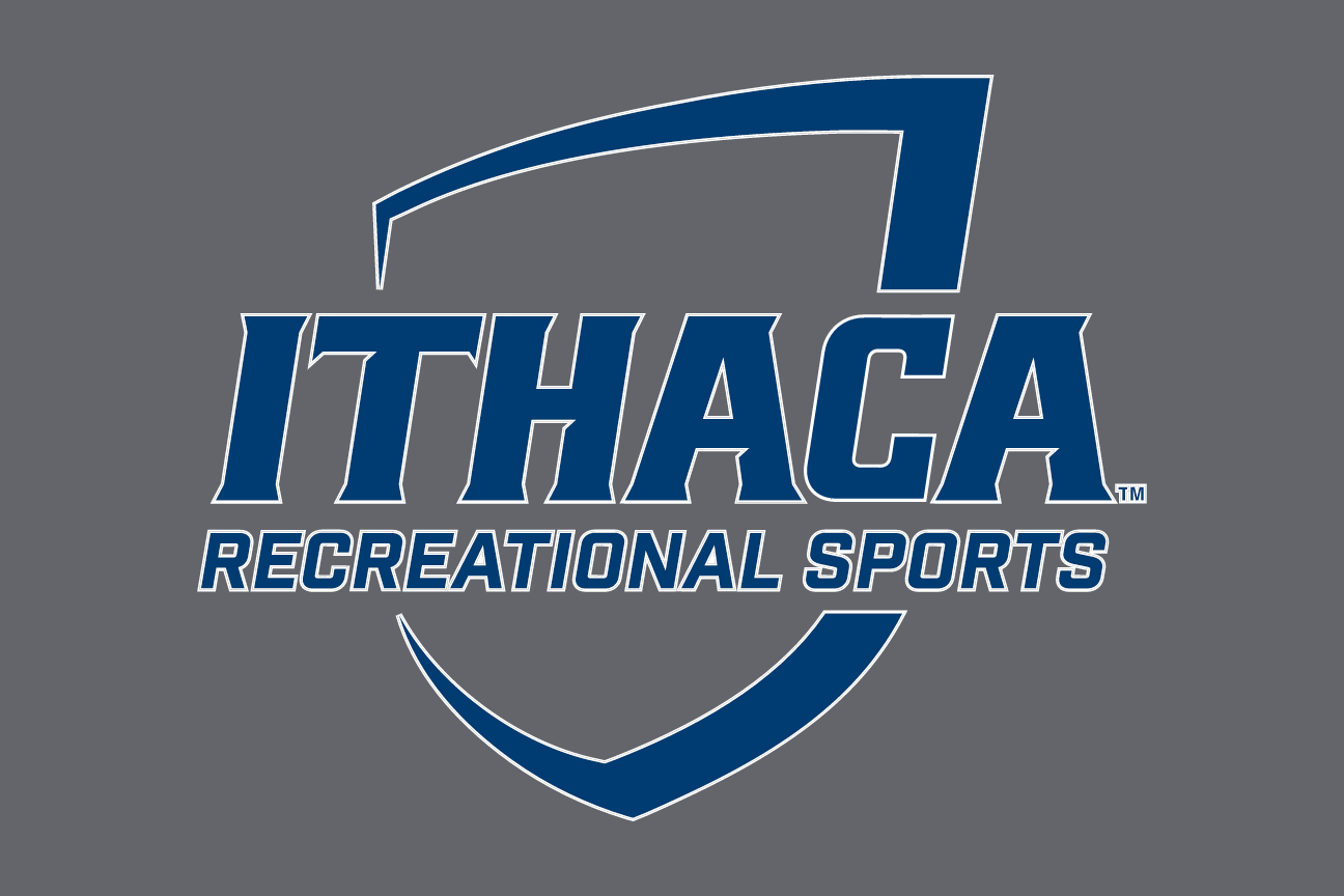 Ithaca College Recreational Sports, navy/blue on grey variant, cell 107