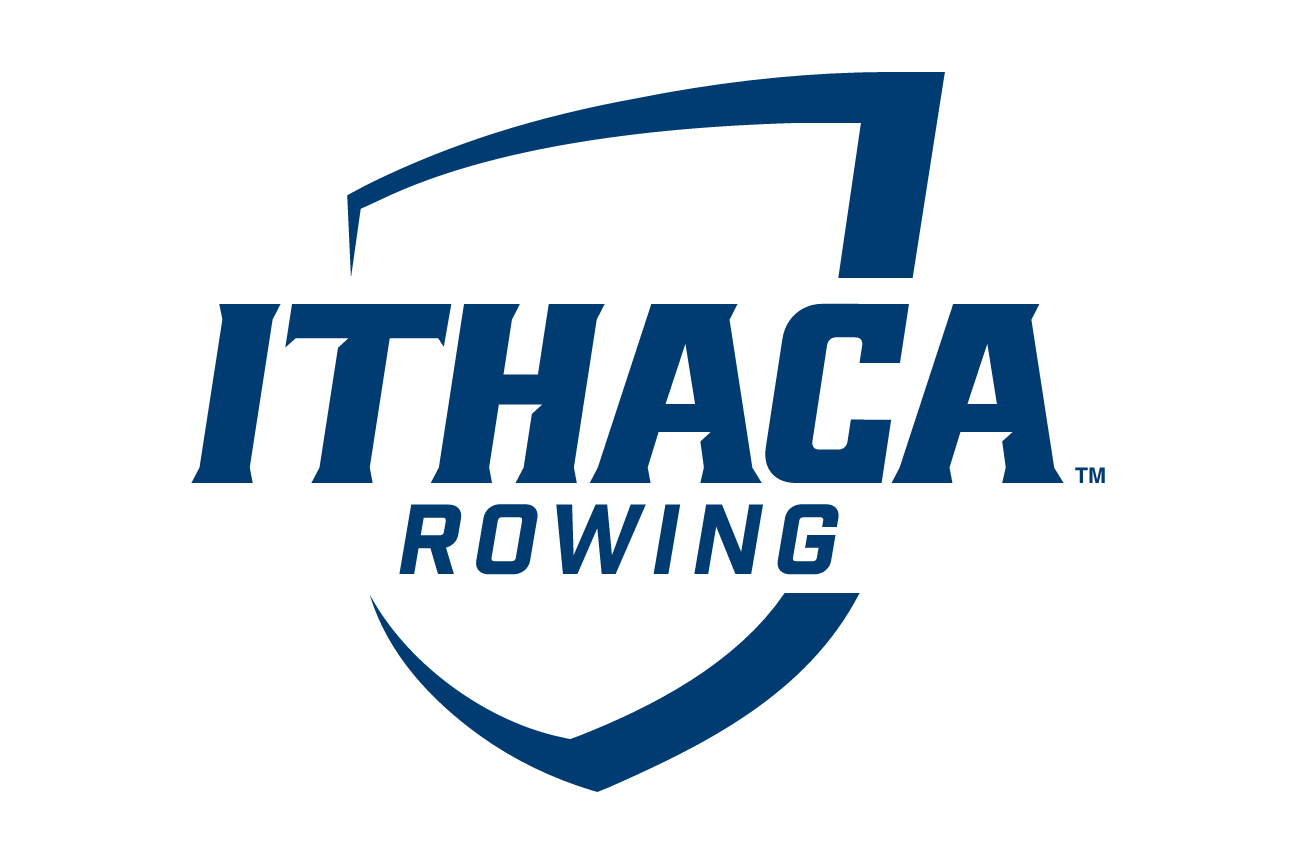 Ithaca Rowing logo, blue and white on white variant, cell 110