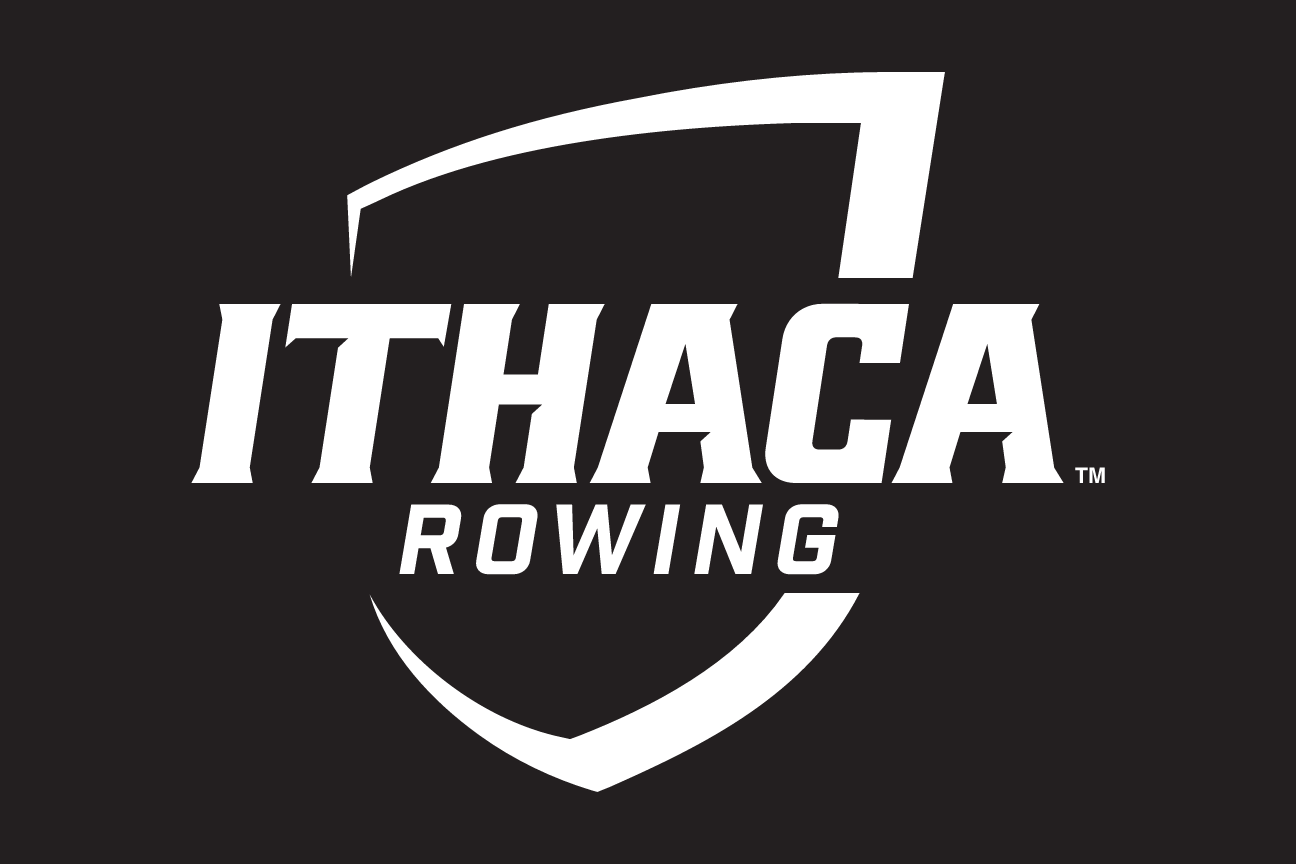 Ithaca Rowing logo, white on black variant, cell 114