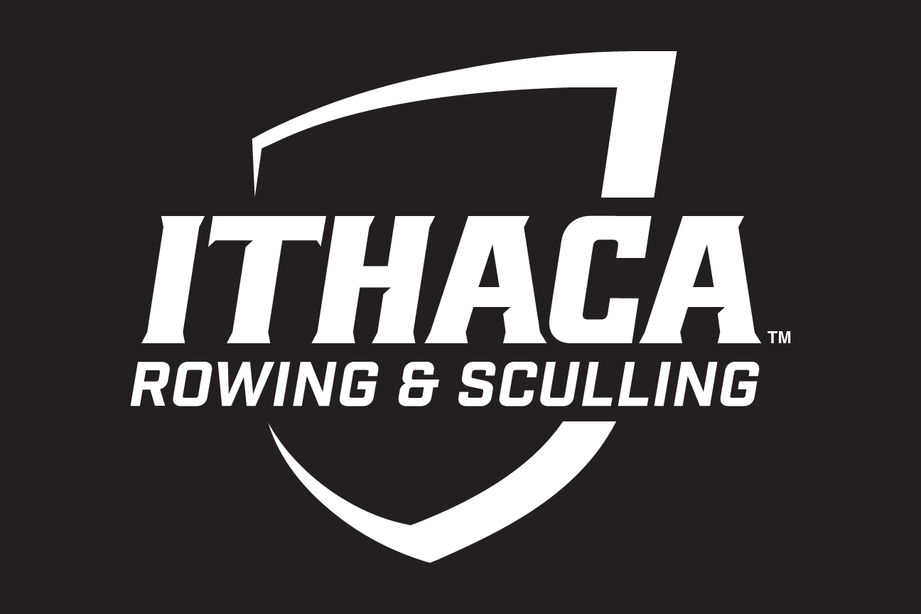 Ithaca Rowing & Sculling logo, white on black variant, cell 119