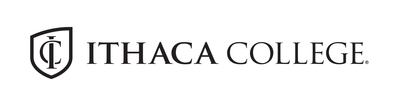 Ithaca College logo, horizontal, black variant, cell 2