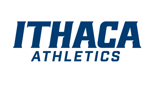 Ithaca Athletics wordmark, blue on white variant, cell 29