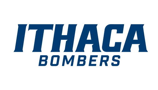 Ithaca Bombers wordmark, blue on white variant, cell 34