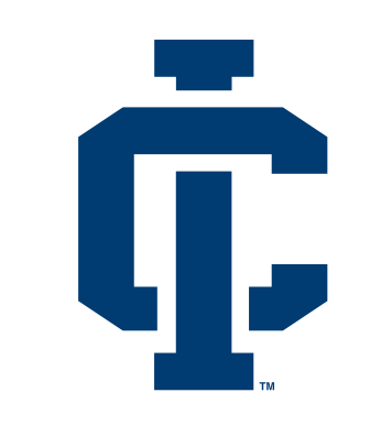 Ithaca Athletics monogram, blue on white variant, cell 44