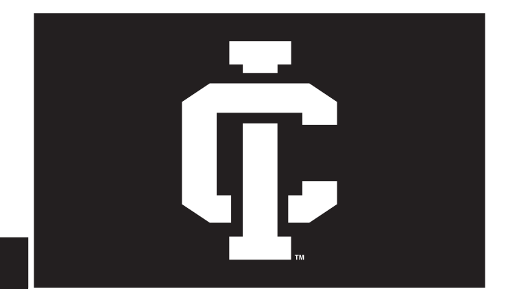 Ithaca Athletics monogram, white on black variant, cell 48