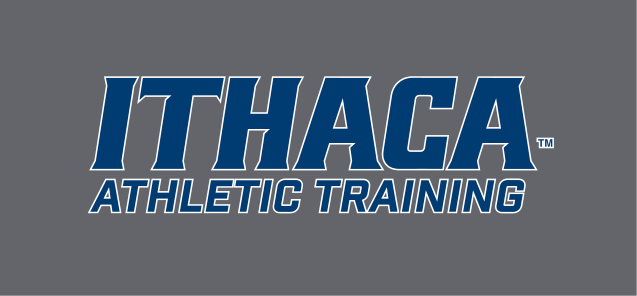 Ithaca Athletic Training, blue and white on grey variant, cell 167