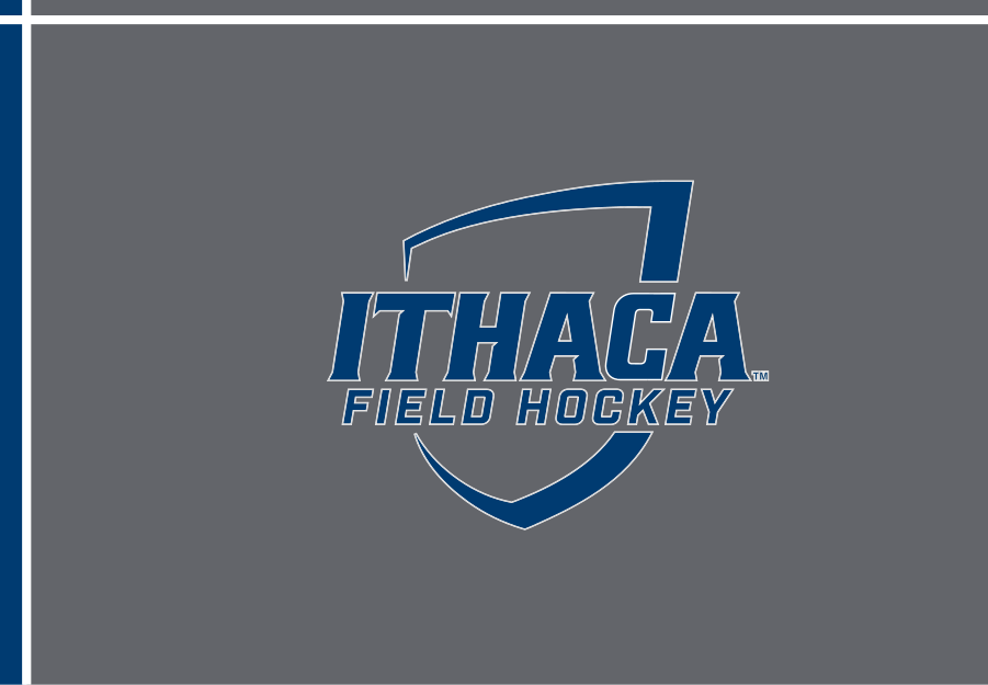 Ithaca College Field Hockey logo, navy/white on grey variant, cell 77