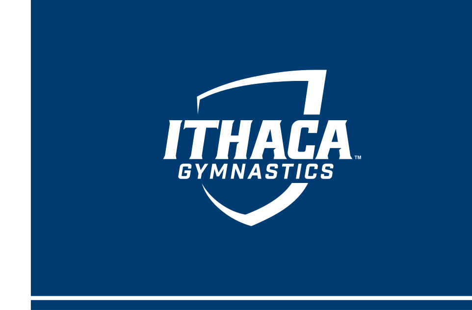 Ithaca College Gymnastics, white/blue on navy variant, cell 91
