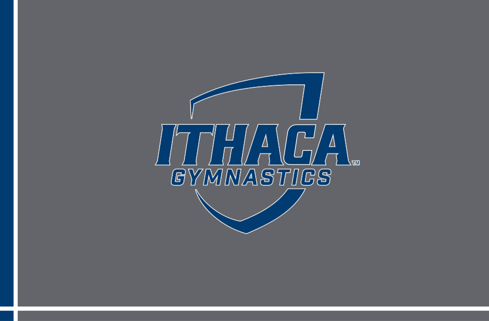 Ithaca College Gymnastics, navy/blue on grey variant, cell 92