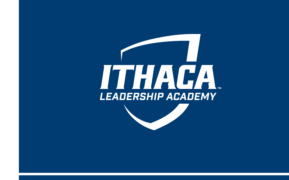 Ithaca College Leadership Academy, white/blue on navy variant, cell 101