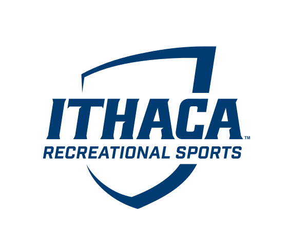 Ithaca College Recreational Sports, navy on white variant, cell 105