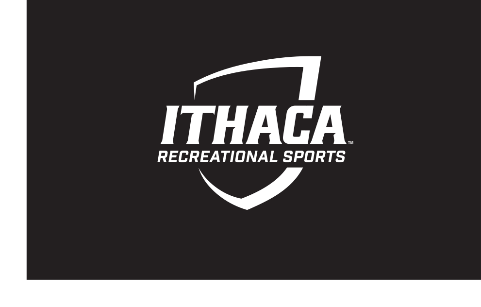 Ithaca College Recreational Sports, white on black variant, cell 109