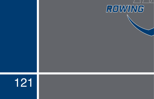 Ithaca Rowing & Sculling logo, blue and white on grey variant, cell 117