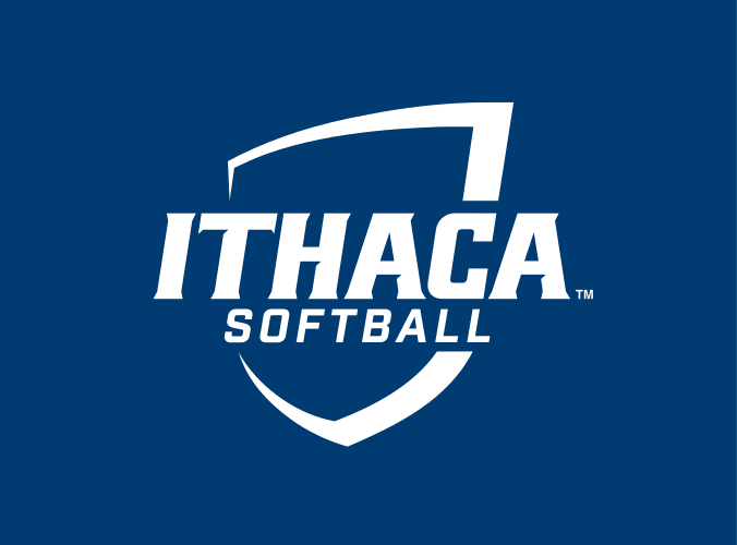 Ithaca shield with Softball, white on navy variant, cell 131