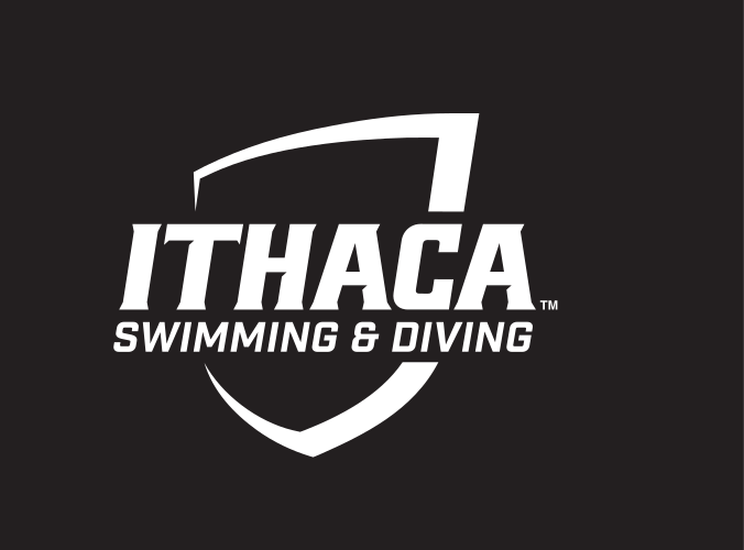 Ithaca shield with Swimming & Diving, white on black variant, cell 144