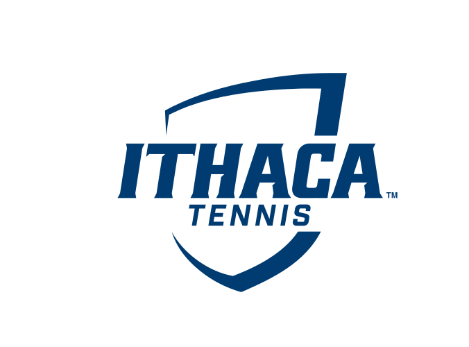 Ithaca shield with Tennis, navy on white variant, cell 145