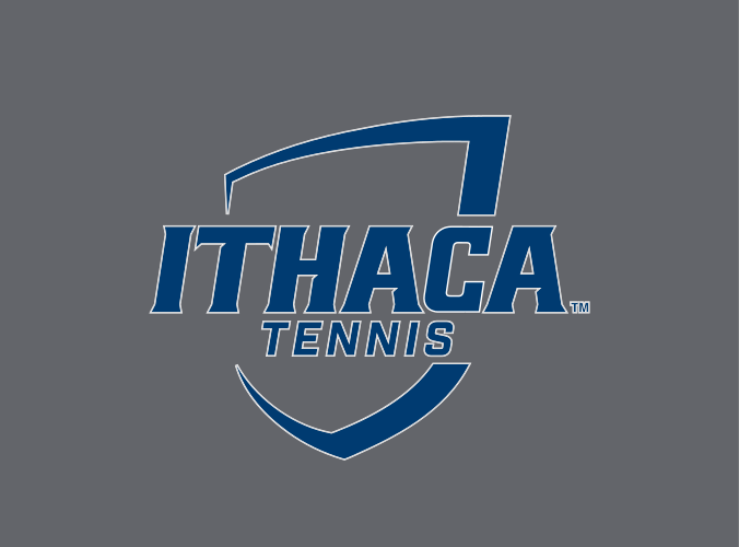 Ithaca shield with Tennis, navy and white on grey variant, cell 147