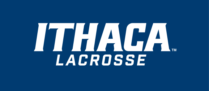 Ithaca Lacrosse logo, white on blue variant, cell 211