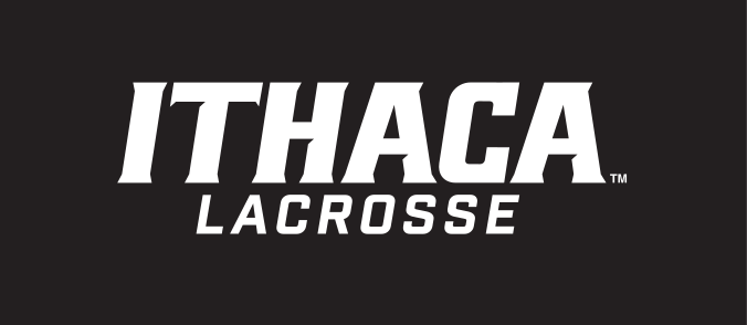 Ithaca Lacrosse logo, white on black variant, cell 214