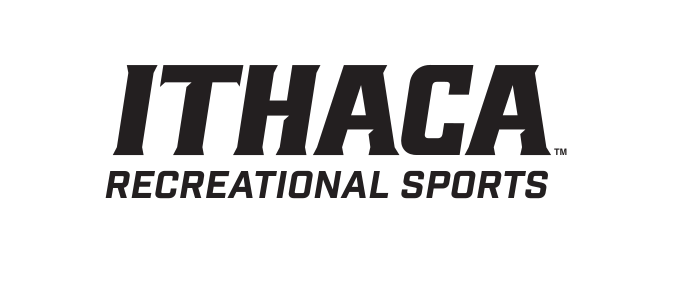 Ithaca Recreational Sports logo, black on white variant, cell 223