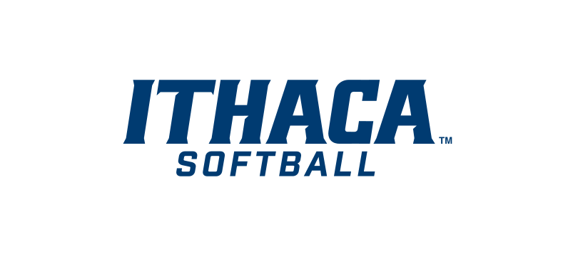 Ithaca Softball wordmark, blue on white variant, cell 245