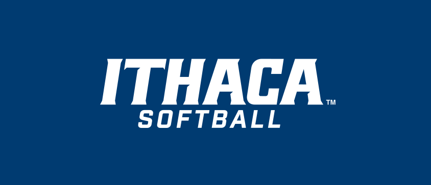 Ithaca Softball wordmark, white on blue variant, cell 246