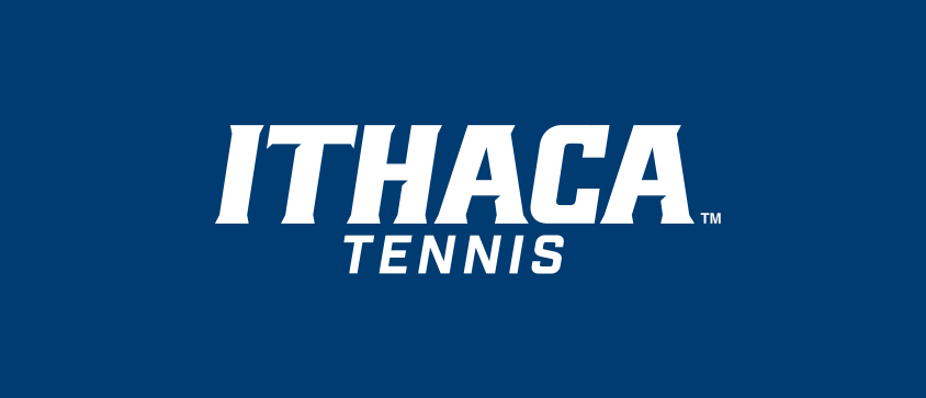 Ithaca Tennis wordmark, white on blue variant, cell 261