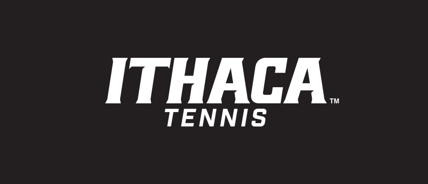 Ithaca Tennis wordmark, white on black variant, cell 264