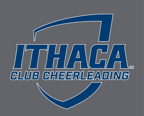 Ithaca College Club Cheerleading, blue and white on grey variant, cell 287