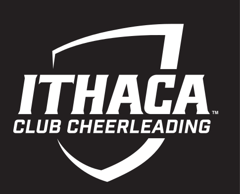 Ithaca College Club Cheerleading, white on black variant, cell 289