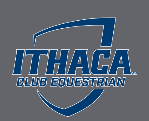 Ithaca College Club Equestrian, blue and white on grey variant, cell 292