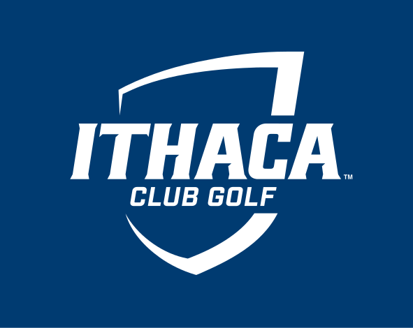 Ithaca College Club Golf, white on blue variant, cell 306