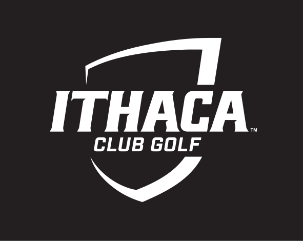 Ithaca College Club Golf, white on black variant, cell 309