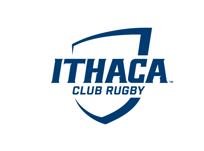 Ithaca shield with Club Rugby, blue on white variant, cell 320