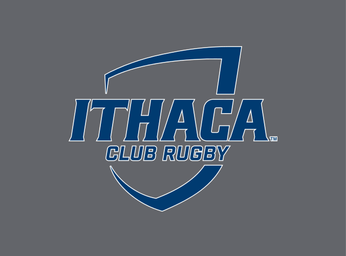 Ithaca shield with Club Rugby, blue on grey variant, cell 322