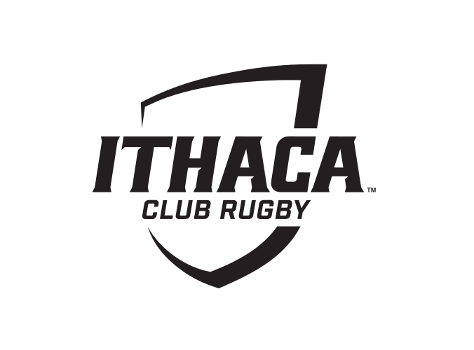 Ithaca shield with Club Rugby, black on white variant, cell 323
