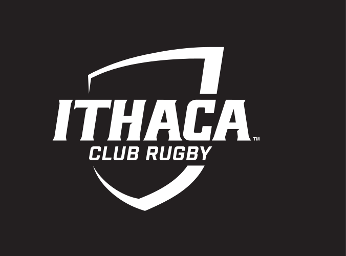 Ithaca shield with Club Rugby, white on black variant, cell 324